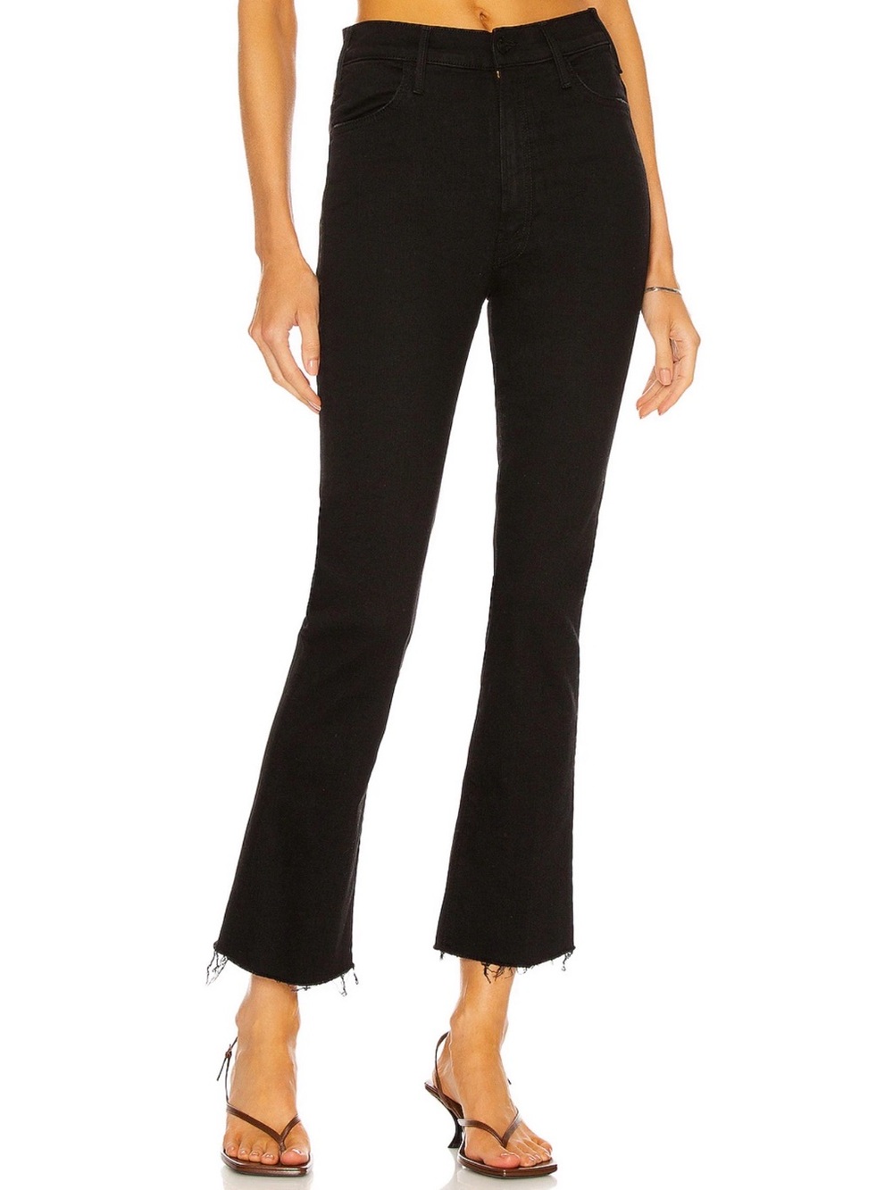 MOTHER Black High-Rise Straight Jeans